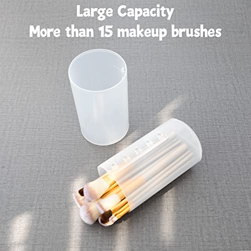 OCHEAL Makeup Brush Holders, 4 Pack of Make up Brushes Organizer Travel Case Retractable Plastic Travel Makeup Brush Holder For Vanity Makeup Artist Brushes Storage Cup - color: Plastic Clear-4pcs