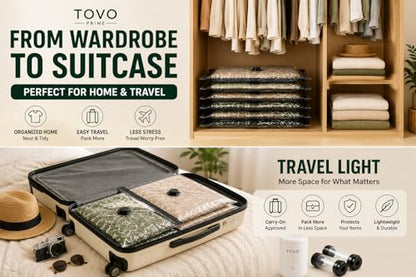 Vacuum Bags for Travel with Rechargeable Air Pump, 20 Pack Combo Size Compression Packing Bags for Luggage and Suitcase, Space Saver Vacuum Storage Bags for Clothes, Bedding, Blankets and Moving