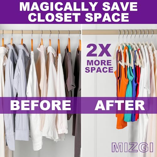 MIZGI Premium Velvet Hangers 50-Pack,No Shoulder Bump Hangers W/Tie Bar Ultra Thin Space Saving Non Slip Hanger Heavy Duty Felt Rounded Clothes Hanger for Sweaters,Coat,Jackets,Pants,Shirts - color: Ivory