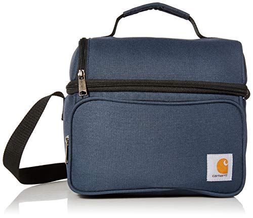 Carhartt Insulated 12 Can Two Compartment Lunch Cooler, Durable Fully-Insulated Lunch Box, Navy - color: Navy