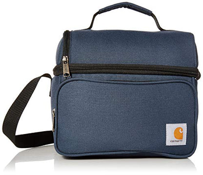 Carhartt Insulated 12 Can Two Compartment Lunch Cooler, Durable Fully-Insulated Lunch Box, Navy - color: Navy