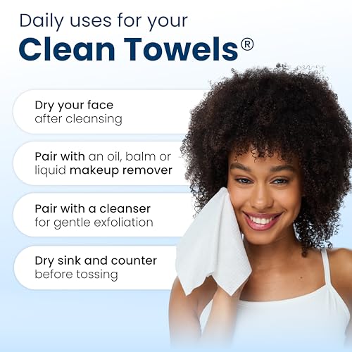 Clean Skin Club Clean Towels XL®, Travel Pack 100% USDA Biobased Disposable Face Towel, Eczema Association Accepted,Dry Wipes, TSA-Approved Travel Essential, 3 Packs, 30 ct Total - size: 30 Count (Pack of 3)