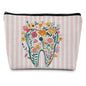 Dental Floral Makeup Bag, Dental Hygienist Assistant Gifts Makeup Cosmetic Bag Travel Toiletry Bag for Women, Best Dentist Gift Zipper Makeup Pouch - color: Dentist Flower