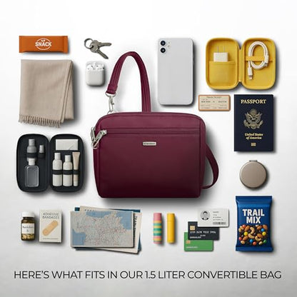 Travelon Anti-Theft Classic Convertible Crossbody & Waist Pack - color: Burgundy