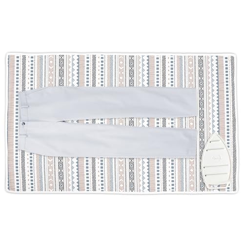 Encasa XO Ironing Mat/Pad (Large 48"x28") with 3mm Padding & Silicone Iron Rest for Steam Pressing on Tabletop or Bed - Heat Resistant, Portable, Quilting & Travel Blanket - Aztec - color: Aztec, size: Large