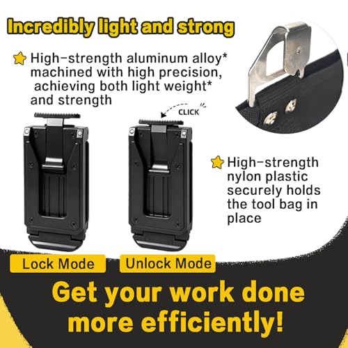 [MAGG HEVI] Nail & Screw Pouch with Belt Clip, Tools Organizer Pouch Bag with Snap Spring Closure for Men, Electrician, Carpenter, HVAC Tech, Technician, Handy Man, Plumber and Contractor - size: Lagre Snap Closure