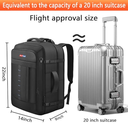 Travel Laptop Backpack, 50-60L Large Expandable Suitcase-Style Backpack for Business & Daily Travel, Carry-On Friendly with Side Water Bottle Pockets, Fits 18-Inch Laptops