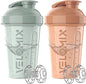 VELOMIX -2 Pack- 20 oz Protein Shaker Bottles for Protein Mixes - 2x Wire Whisk | Leak Proof Shaker Cups for Protein Shakes and Pre Workout | Protein Shaker Bottle Pack (B2) Soft Glow - color: B2) Soft Glow