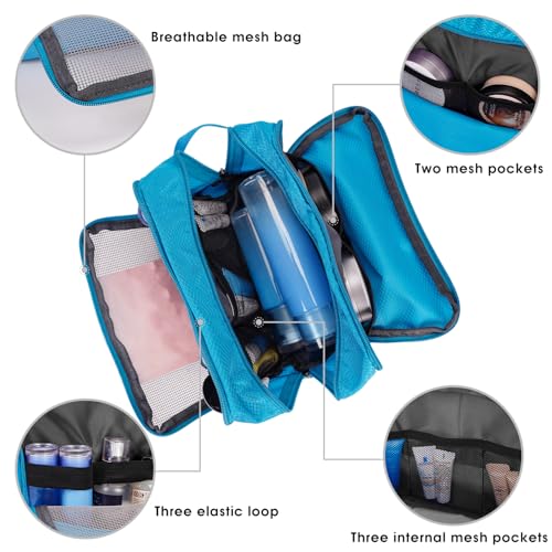 Toiletry Bag for Men Hanging Dopp Kit Water Resistant Shaving Bag Small Toiletry Bag for Traveling (Pure Blue) - color: Pure Blue