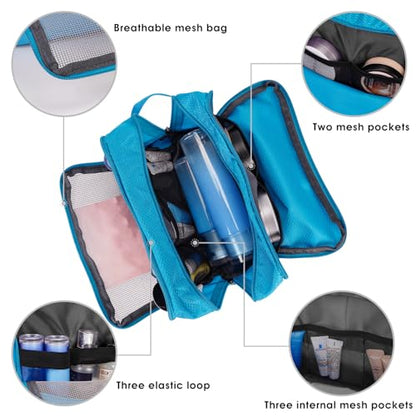 Toiletry Bag for Men Hanging Dopp Kit Water Resistant Shaving Bag Small Toiletry Bag for Traveling (Pure Blue) - color: Pure Blue