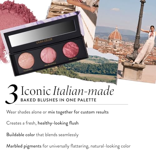LAURA GELLER NEW YORK Geller's Greatest Better Than Ever 3-Piece Blush-n-Brighten Marbleized Blush Palette Trio - color: Geller's Greatest Better Than Ever Blush Trio