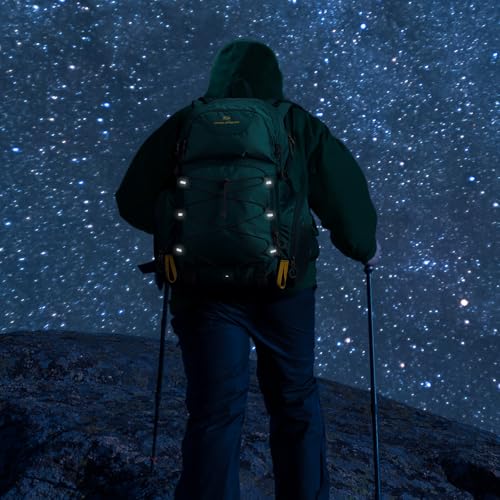 Maelstrom Hiking Backpack, 40L Waterproof Camping Daypack for Men and Women, Lightweight Travel Pack with Rain Cover (Green) - color: Green