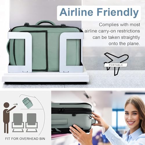 Vancropak Travel Bag, Large 40L Carry on Backpack Airline Approved Expandable Suitcase Daypack, Water Resistant Travel Backpack Overnight Lightweight Luggage Weekender Bag for Flight Men Women, Cyan - color: Green, size: X-Large