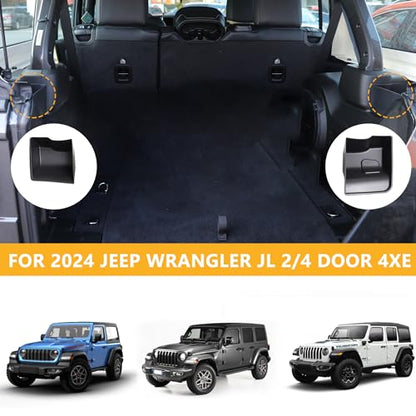 RBR Wheel Well Storage Bin Trunk Organizer Box Compatible with 2024 2025 Jeep Wrangler JL Unlimited 2/4 Door 4XE Interior Accessories Rear Cargo Right Left Tray 2 Pack Black
