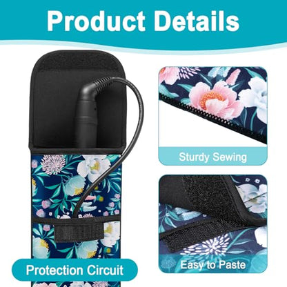 Shappy 2 Pcs Heat Resistant Hair Tools Bag Curling Iron Travel Case Cover Neoprene Flat Iron Holder Travel Case and Silicone Mat Pouch for Hot Hair Tools Storage Organizer(Flower Style) - style: Flower Style