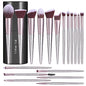 BS-MALL Makeup Brush Set 18 Pcs Premium Synthetic Foundation Powder Concealers Eye shadows Blush Makeup Brushes with black case - color: C-Purple