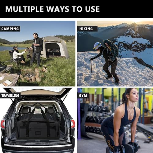 Large Duffle Bag for Travel - Men & Women, Foldable Gym Duffle Backpack, Heavy Duty Tactical Military Canvas Duffel Bags, Extra Big Carry On with Shoe Pockets, Waterproof (80L/103L) - color: Black, size: M(80L)