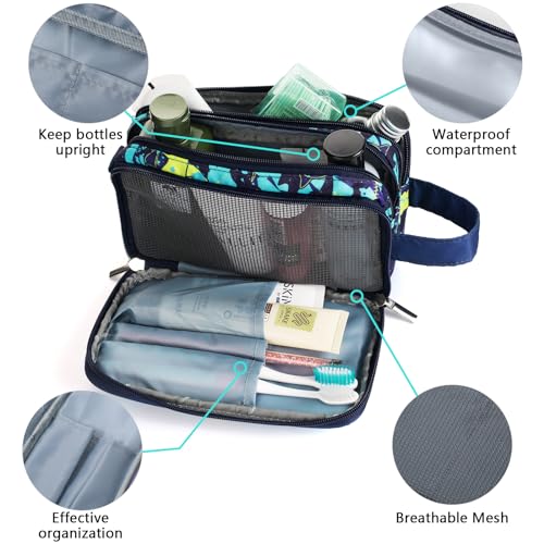 Shark Kids Toiletry Bag for Boys, Travel Toiletry Bag for Little Young Boys Waterproof Hanging Wash Bag Toddler Traveling Toiletries, Navy - color: Shark-Navy