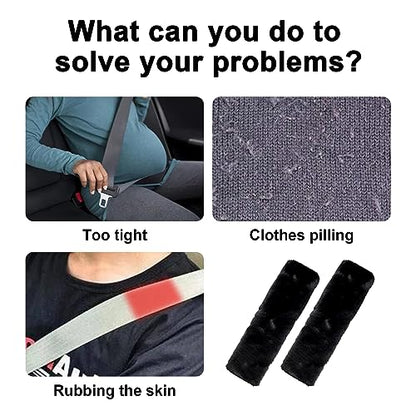 Ziciner 2 Packs Car Seatbelt Covers Shoulder Pad, Universal Soft Faux Sheepskin Shoulder Cover for Comfortable Driving, Fluffy Seat Belt Protector Help to Protect Your Neck and Shoulder (Black) - color: Black