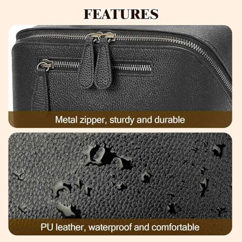 Travel Makeup Bag Cosmetic Pouch Water Resistant Travel Bag for Cosmetics, Brushes, Skincare, Toiletries, Makeup Storage (black) - color: Upgraded black