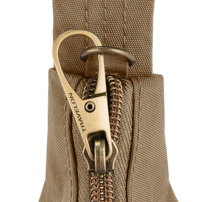 Travelon Anti-Theft Signature 3 Compartment Crossbody Bag - color: Latte