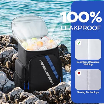Maelstrom Backpack Cooler,36 Can Cooler Backpack,Soft Cooler Bag Insulated Leakproof,Lightweight Ice Chest Backpack,Travel Cooler Lunch Backpack for Camping,Hiking,Beach - color: Black