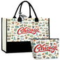 Seattle Italy Chicago New York Las Vegas Paris Gifts for Women Canvas Tote Bag Mother's Day Gifts for Women - color: Chicago