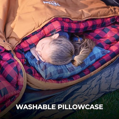 Teton Sports Camp Pillow; Great for Travel, Camping and Backpacking; Washable, Blue Plaid - color: Blue Plaid