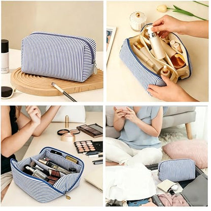 2pcs Makeup Bag Travel Toiletry Bag for Women Lightweight Make Up Bag Purse Organizer Pouches Large Cosmetic Bag Small Makeup Pouch Medicine Bag Travel Essentials for Women Dark Blue - color: dark blue