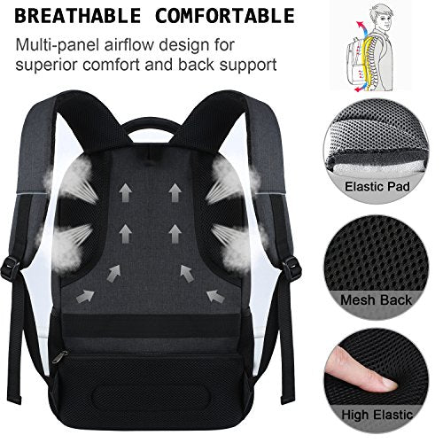 Volher Laptop Backpack,Business Travel Anti Theft Slim Durable Laptops Backpack,Water Resistant College Computer Bag for Women & Men Fits 15.6 Inch Laptop and Notebook - Black - color: Black, size: 15.6 Inch, style: Laptop