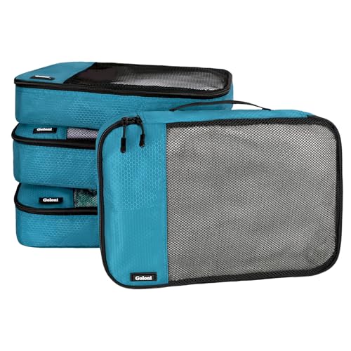 Packing Cubes for Travel Essentials,4 Set Packing Cubes for Suitcases,Lightweight Mesh Luggage Organizer Bag,Blue - color: Blue