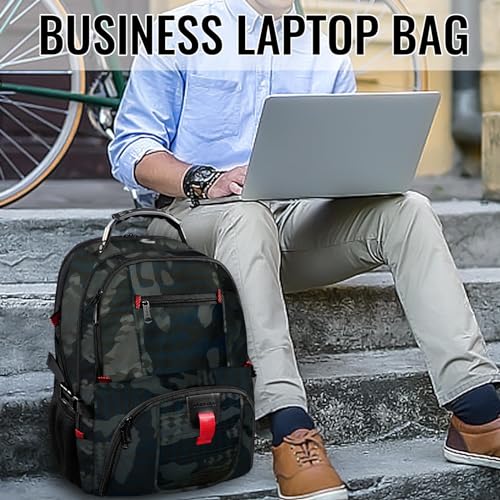 YOREPEK Large Backpack for Men, Extra Large Laptop Backpacks for Men Women, Water Resistant Travel Backpack Airline Approved Business Work Bag Fits 17 Inch Computer, Black - color: Camouflage, size: 17 Inch