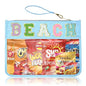 Siwara Snack Bags Clear Pouch Travel Makeup Bag Chenille Letter Bags for Zipper Pouch Clear Cosmetic Bag Clearly Tote Bag Makeup Travel Bags for Women - color: Blue-Beach