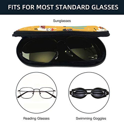 Sunglasses Soft Case with Carabiner Ultra Light Neoprene Zipper Glasses Case - color: Yellow Cactus