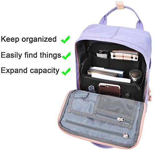 Yoillione Felt Backpack Organizer Insert for Women and Men, Large Travel Rucksack Insert with High Capacity, Lightweight Bag Organizer with Zipper Pockets - color: Black, size: Medium