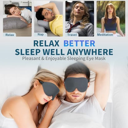 ZGGCD Sleep Mask for Side Sleeper, Light Blocking Sleeping Eye Mask for Women Men, 3D Contoured Cup Night Blindfold, Luxury Eye Cover Eyeshade with Adjustable Strap for Travel, Nap, Grey - color: Grey
