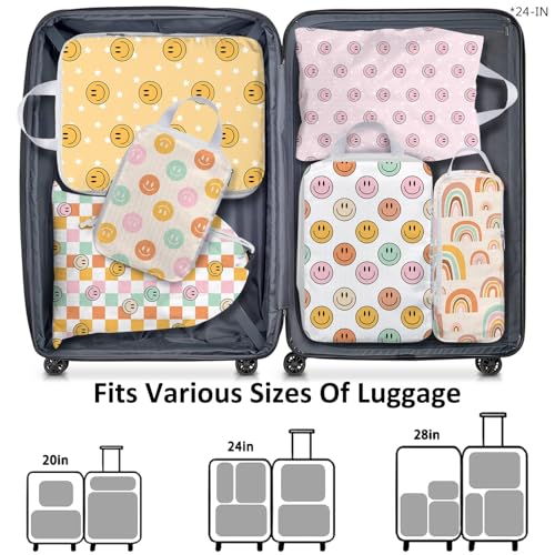 6 Set Compression Packing Cubes Compressed Storage Bags for Carry on Suitcases Packaging Luggage Bags Organizers for Travel