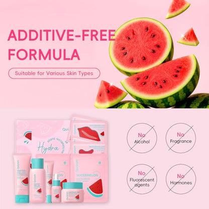 QUIYUM Watermelon & Niacinamide Skin Care Sets, Routine Facial Skincare Product, Beauty for Women, Hydration, Moisturizing, Oil Control, Glow Up, Teen Girl Gifts Trendy Stuff, Spa-Like at Home - size: 11pc