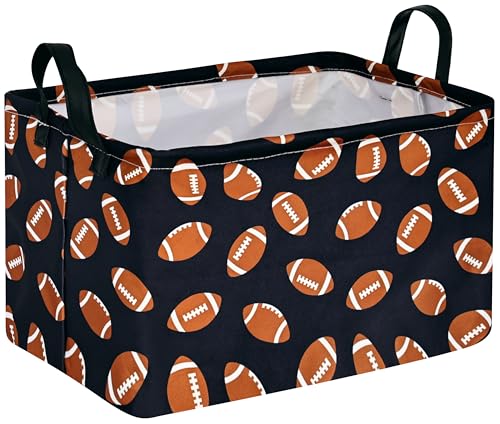 MAIZMZ Kids Hamper Storage Bins Organizer Toy Box Laundry Basket Large Canvas Collapsible Chest for Home/Dorm/Kitchen/Pet/Office/Closet/Shelf/Gift Baskets - color: Football