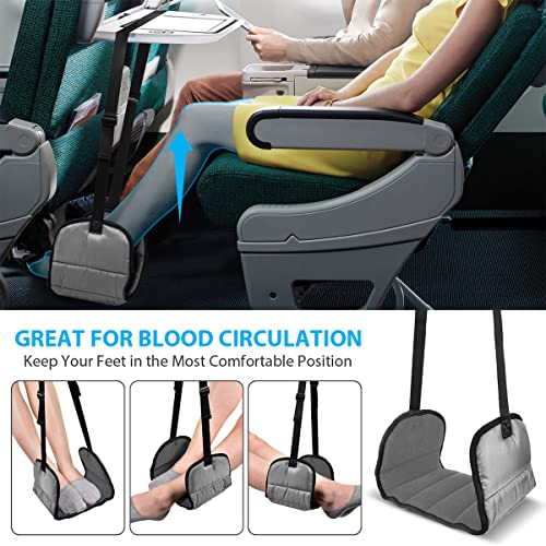 Airplane Footrest Made with Premium Memory Foam - Airplane Travel Foot Hammock, No Clashing Foot Hammock & Portable Plane Leg Rest, Provides Relaxation and Comfortable for Long Flight