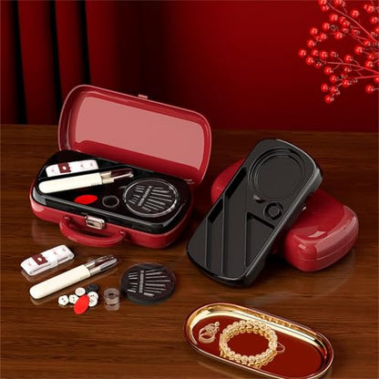 FKOG Sewing Project Kit, 151 Pcs Family Sewing Supplies Repair Kit Traveler Sewing Kit Sewing Thread Accessories DIY Sewing Supplies Organizer (Dark Red) - style: Dark Red