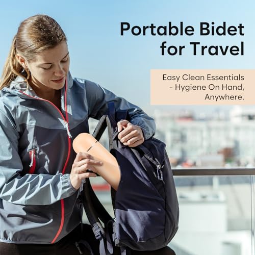 Easy@Home Portable Travel Bidet: Peri Bottle for Postpartum Care - Handheld Sprayer Kit with 380mL (12.8 oz) Capacity Bottle - Personal Hygiene Water Spray for Women & Men | BPA-Free | EPB-01 Brown - color: Brown