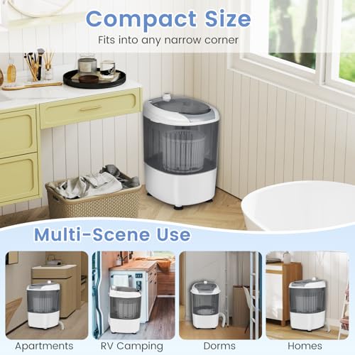 ARLIME Mini Washer and Dryer Combo, 5.5 Lbs Mini Laundry Washer, Semi-automatic Washer with Drain Hose & Spin Tub, Small Washing Machine for Drom RV Apartment (Grey) - color: Grey