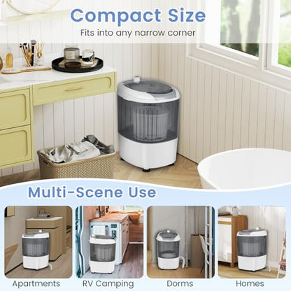 ARLIME Mini Washer and Dryer Combo, 5.5 Lbs Mini Laundry Washer, Semi-automatic Washer with Drain Hose & Spin Tub, Small Washing Machine for Drom RV Apartment (Grey) - color: Grey