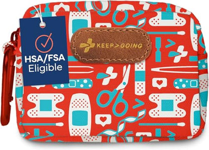 KeepGoing Small Travel First Aid Kit Kids – 60 Pc. Mini First Aid Kit for Purse, Diaper Bag, & Backpack with Latex-Free Bandages – 4 Oz., & 4.5 x 3.5 x 2 in, TSA-Approved - style: The Classic