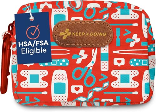 KeepGoing Small Travel First Aid Kit Kids – 60 Pc. Mini First Aid Kit for Purse, Diaper Bag, & Backpack with Latex-Free Bandages – 4 Oz., & 4.5 x 3.5 x 2 in, TSA-Approved - style: The Classic