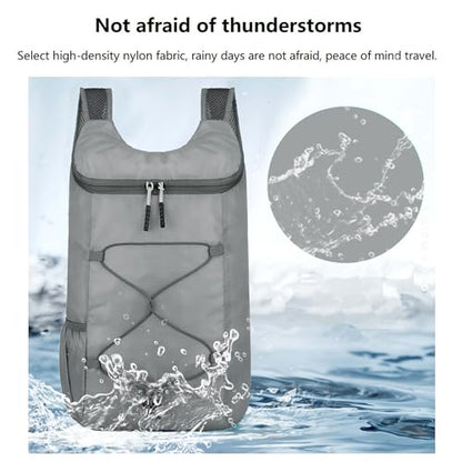 levayhill 16L Foldable Hiking Backpack,Small Packable Daypack, Gray | Lightweight ,Outdoor Collapsible Rucksack,Ultralight Folding Back Pack, Water Repellent, Men Women Travel Gym, Easy Carry-on - color: Gray