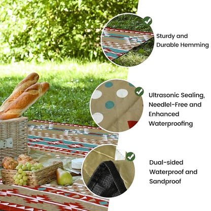 Dimatic Cute Picnic Blankets 78"x78" Extra Large Beach Blankets Waterproof Sand Proof Foldable Portable for Outdoor Family Camping - color: Maple Leaf