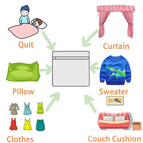 Runtoo 36 x 36 inches Extra Large Laundry Bag Delicates Wash Bags Camp Travel Heavy Duty Zipper Big Net Sweater Curtain Bedding Robes Blanket Jumbo Toys Organizer (Fine) - size: 1 PACK
