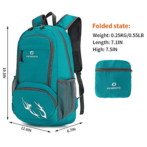 FENGDONG 35L Lightweight Foldable Waterproof Packable Travel Small Hiking Backpack Daypack for men women - color: A3-green-upgrade